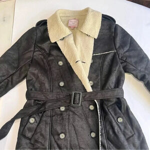 Romeo and juliet couture y2k trench double breasted teddy lined coat women Large